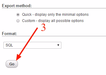 How to transfer site from localhost to cPanel hosting phpmyadmin4 Kako da prebacim sajt sa localhost na hosting cPanel