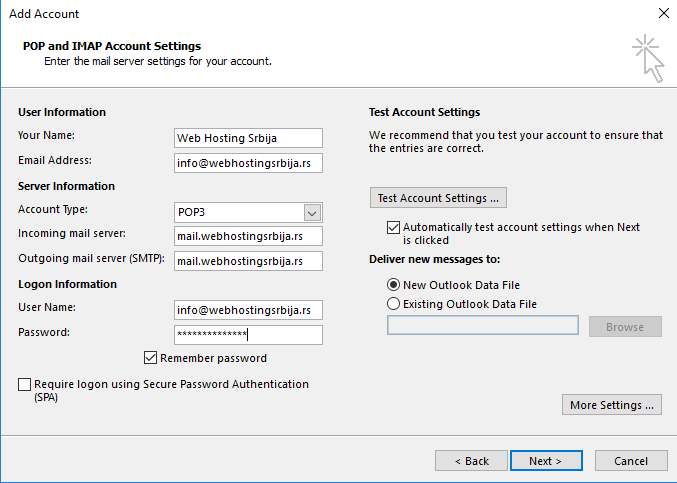 outlook5 Email podešavanje Microsoft Outlook