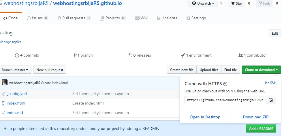 github na cPanel