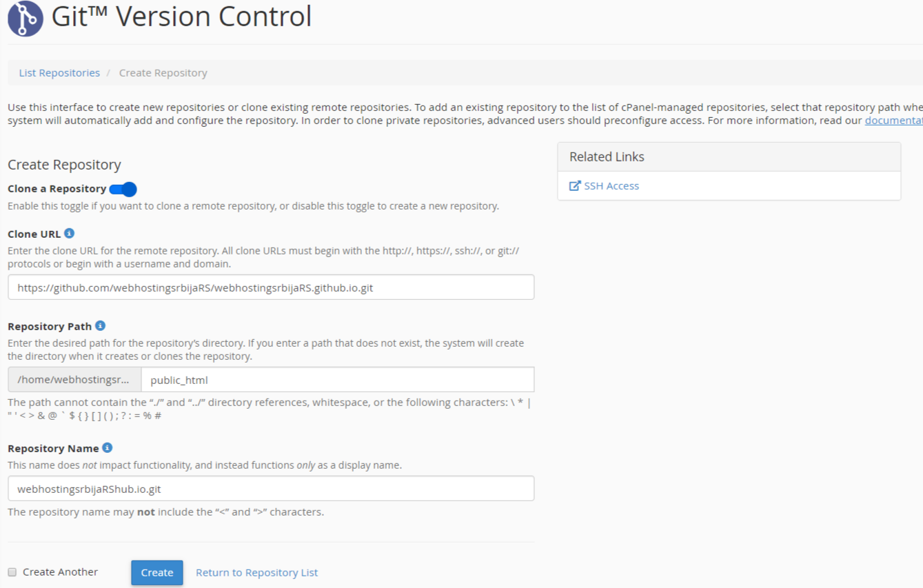 github na cpanel