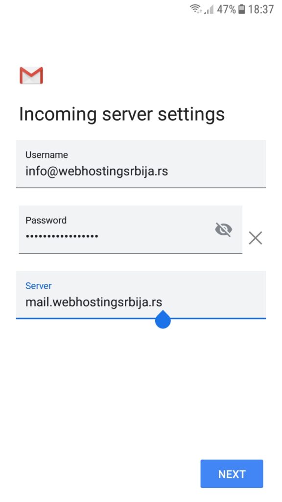 Screenshot 20200313 183759 Podešavanje email klijenta na Android telefonu