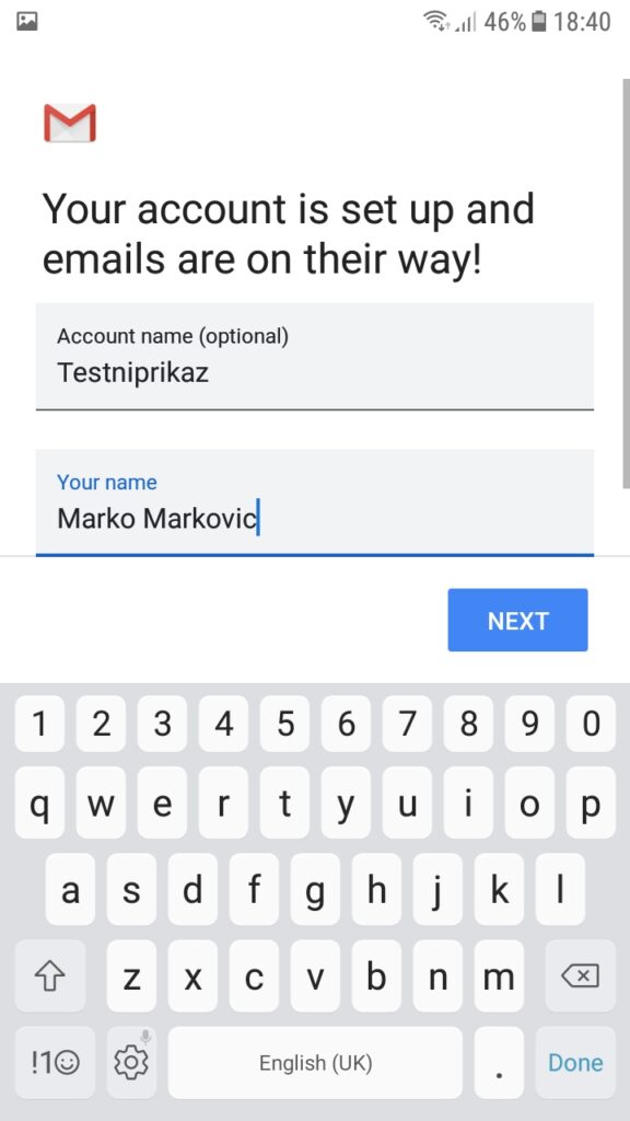 Screenshot 20200313 184016 Podešavanje email klijenta na Android telefonu