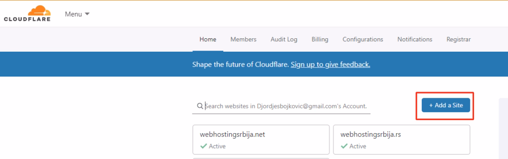 Postavljanje CloudFlare cloudflare Postavljanje CloudFlare