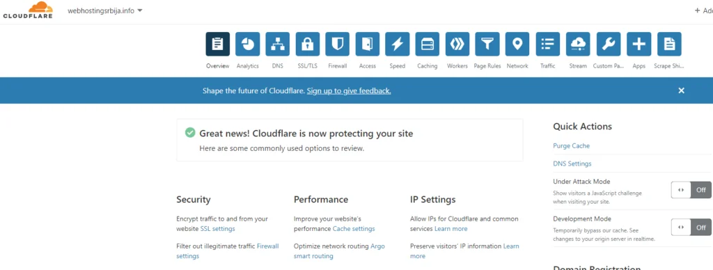 Postavljanje CloudFlare cloudflare8 Postavljanje CloudFlare