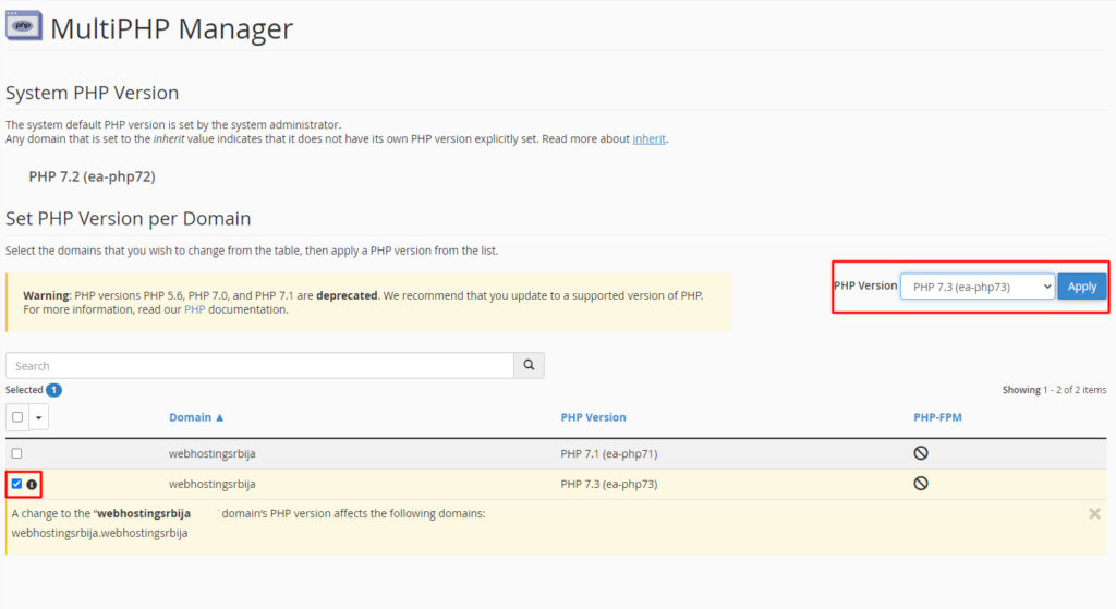 cpanel2 Kako da promenite PHP verziju cPanel