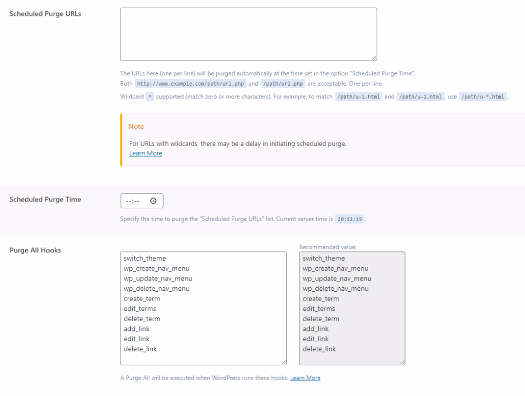 LiteSpeed Cache Settings - Purge litespeed11 LiteSpeed Cache Settings - Purge