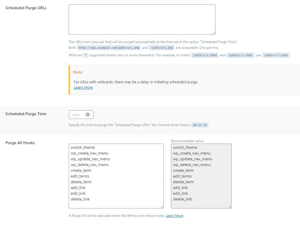 LiteSpeed Cache Settings - Purge litespeed11 LiteSpeed Cache Settings - Purge