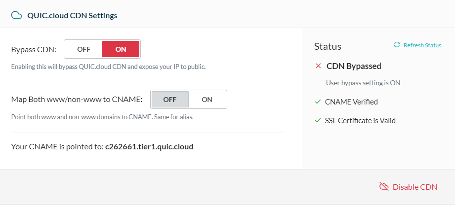 litespeed27 Podešavanje na sajtu quic.cloud - CDN