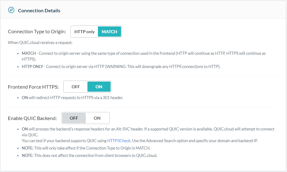 litespeed29 Podešavanje na sajtu quic.cloud - CDN