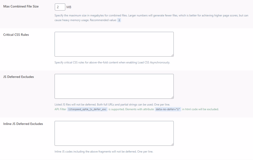 litespeed56 LiteSpeed Page Optimization – Tuning