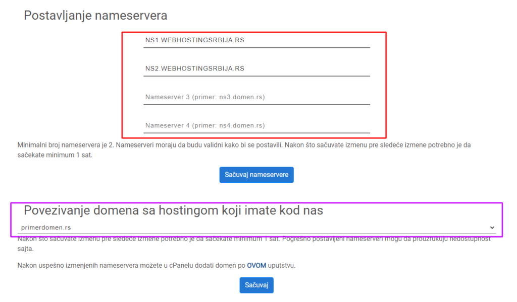 Izmena NameServera domeninameserver3 Izmena NameServera