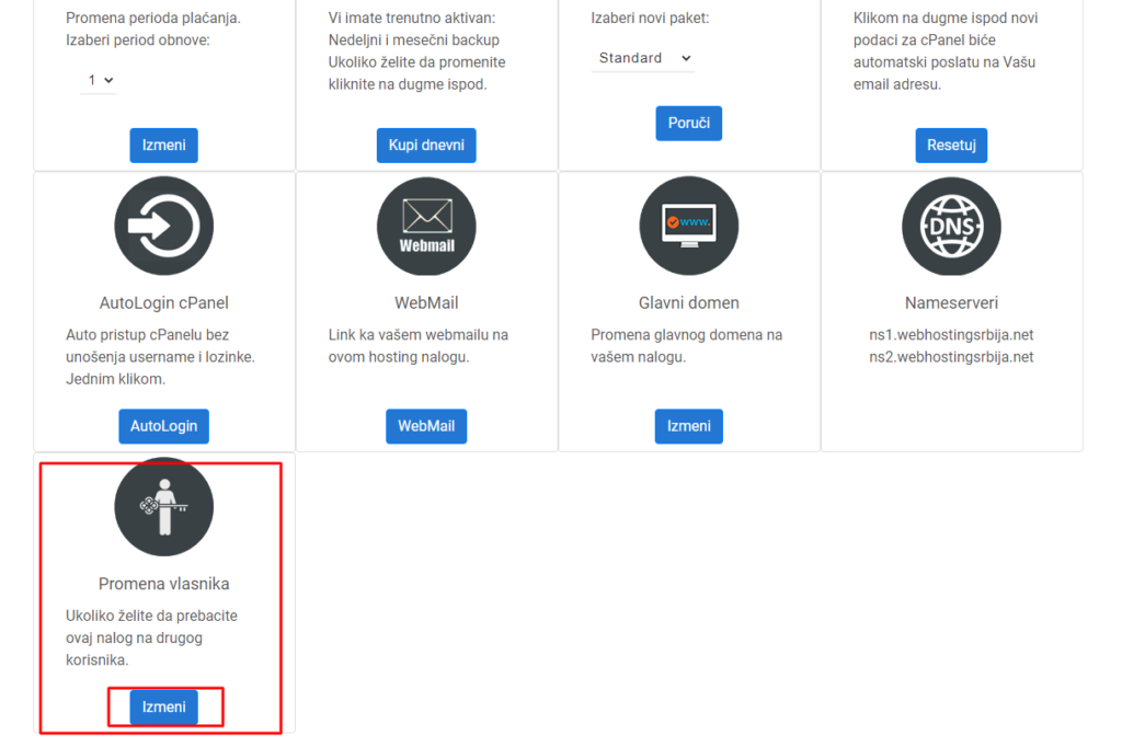 hostinguputstvo2 Promena vlasnika
