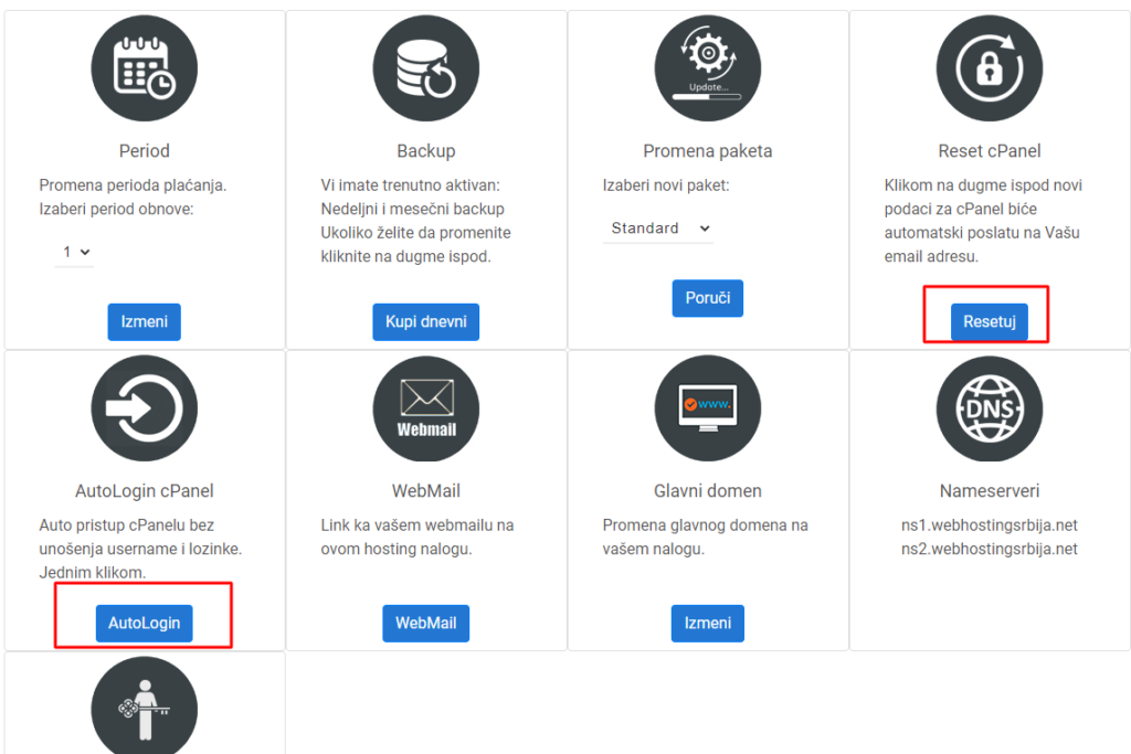 hostinguputstvo4 1 Reset cPanel lozinke ili Auto login na cPanel