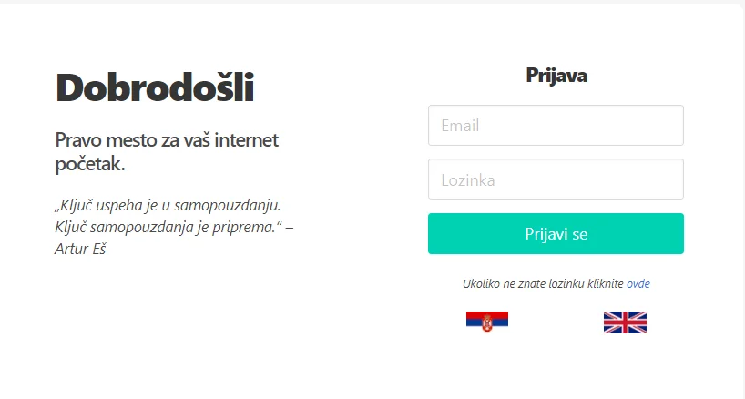 Pristup klijent panelu klijentpanel1 Pristup klijent panelu