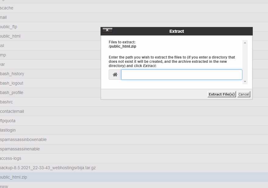 Manually backup and restore cPanel backup12 Ručno backup i restore cPanel