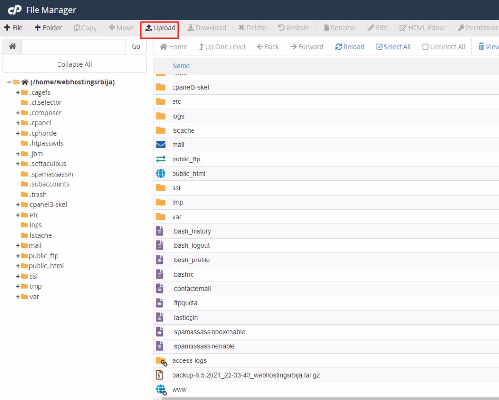 Manually backup and restore cPanel backup9 Ručno backup i restore cPanel