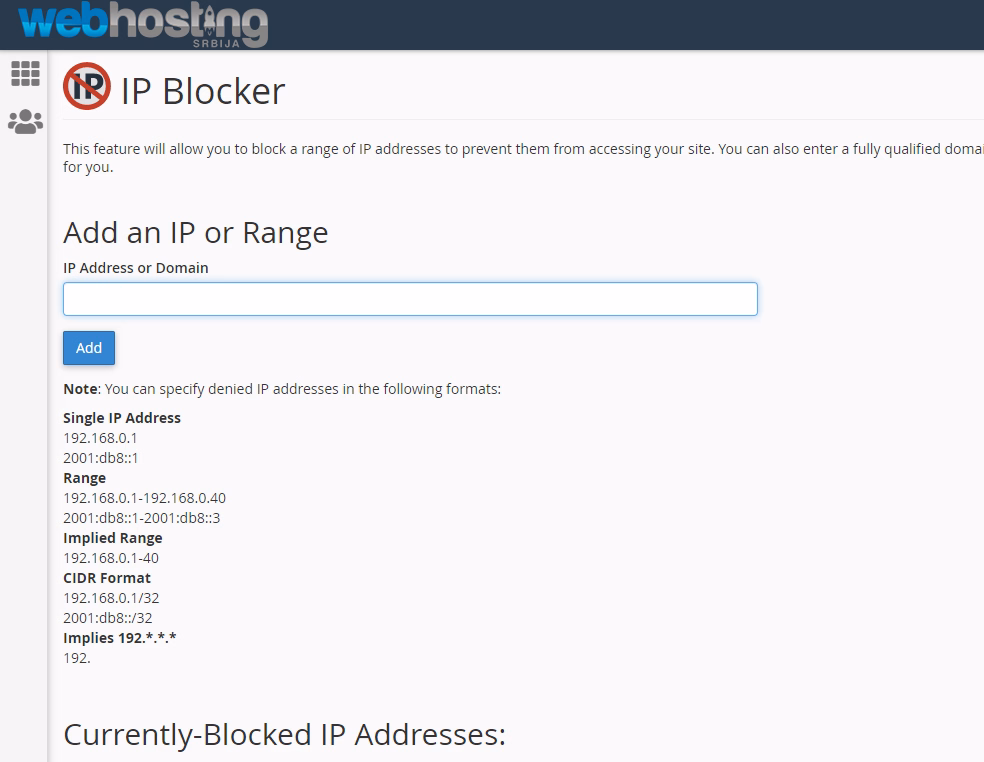 Kontrola protoka na sajtu ipblockerip Kontrola protoka na sajtu