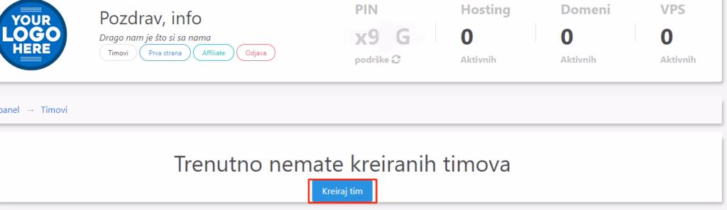 How to create a Team timovi2 Kako da kreirate Tim