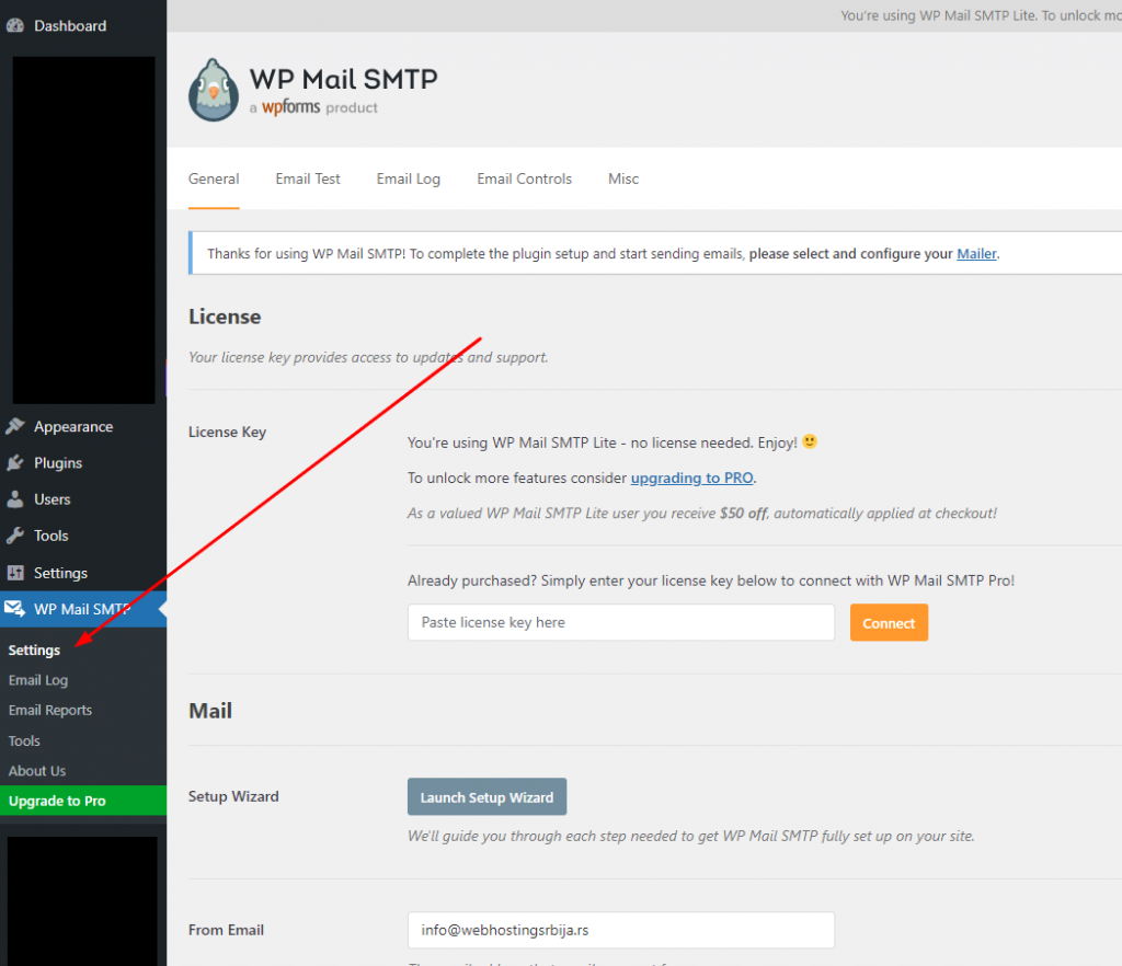 smtp1 SMTP i WordPress