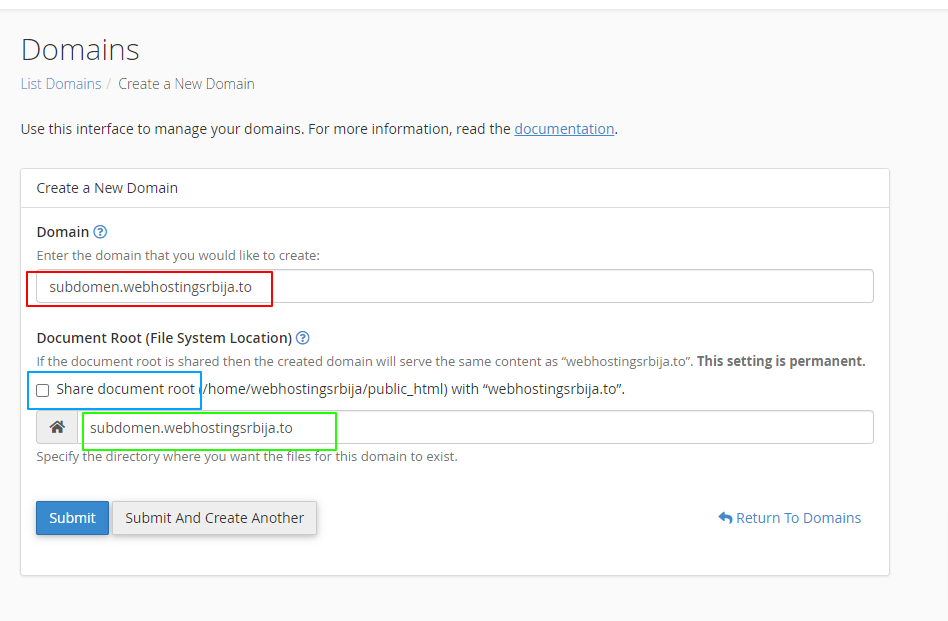subdomencpanel Kako da dodate novi domen u cPanel?