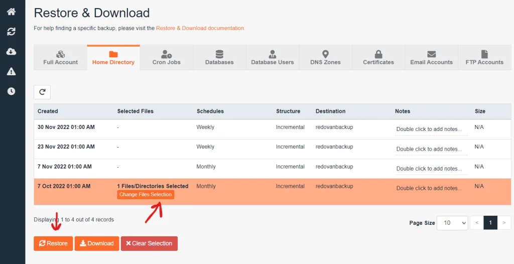 jetbackup55 Restore naloga ili fajlova