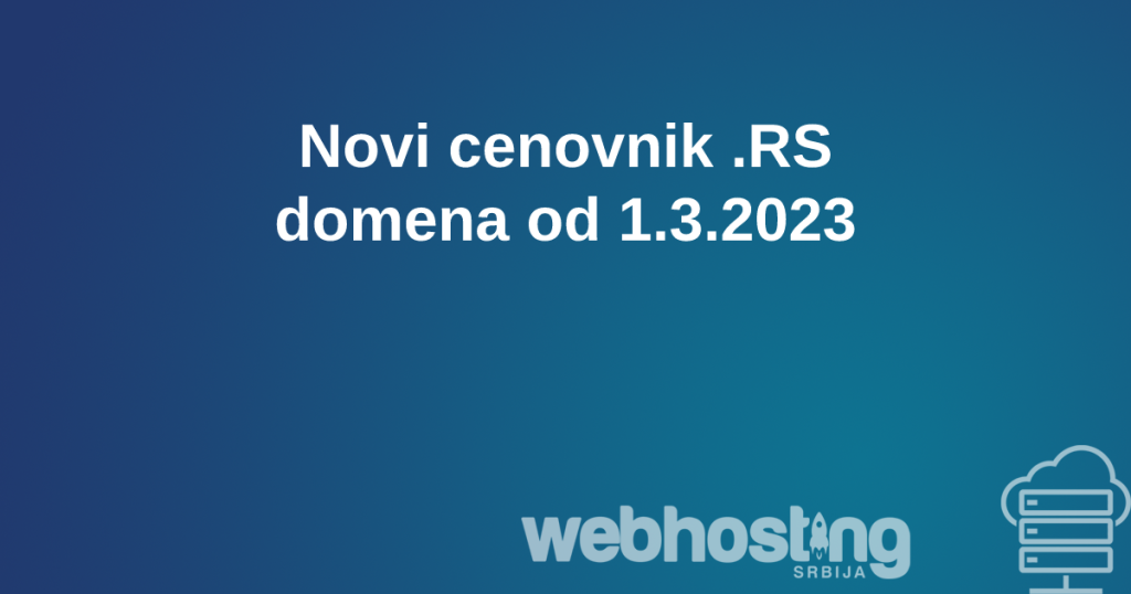 novicenovnik RNIDS povećava cenu .rs domena