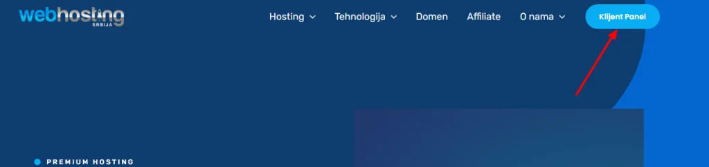 Pristup klijent panelu Web Hosting Srbija Pristup klijent panelu