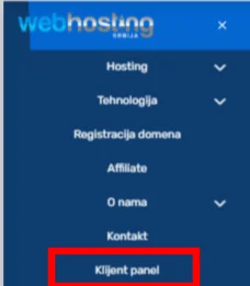 Pristup klijent panelu mobilnimeni Pristup klijent panelu