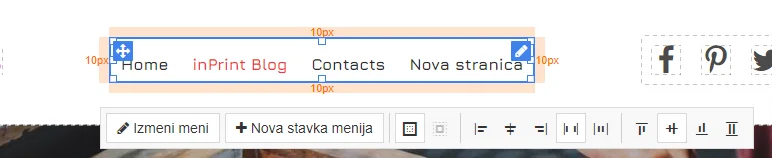 Izmena menija nova meni gotovo Izmena menija