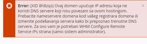 erorr domen Kako da dodate novi domen u cPanel?