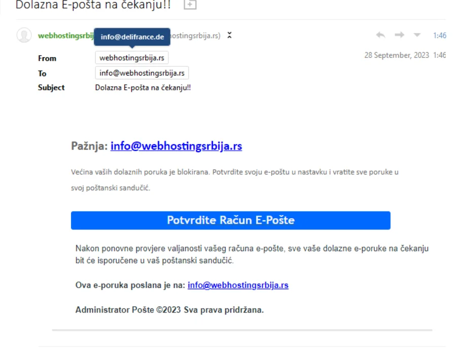 Lažno predstavljanje lazanemail Lažno predstavljanje