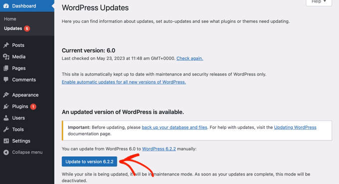 How do I update WordPress? updatewpcore Kako da ažuriram WordPress