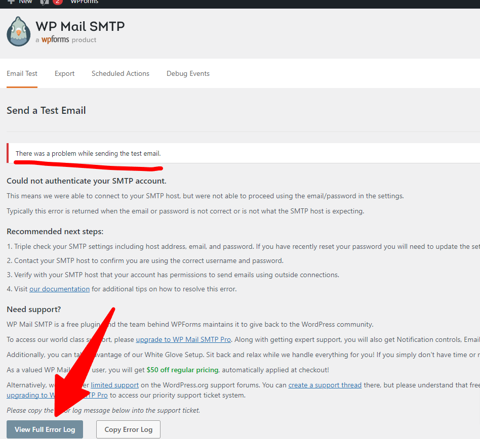 smtp tool debug SMTP i WordPress