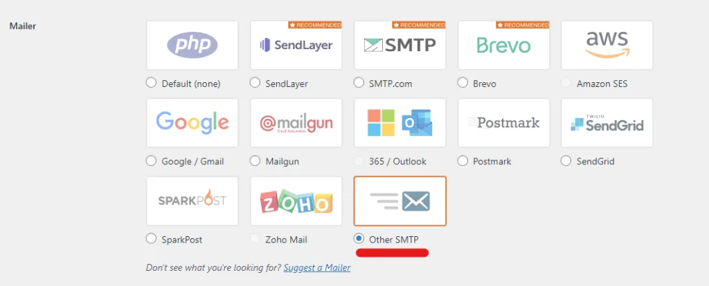 SMTP i WordPress smtp other SMTP i WordPress