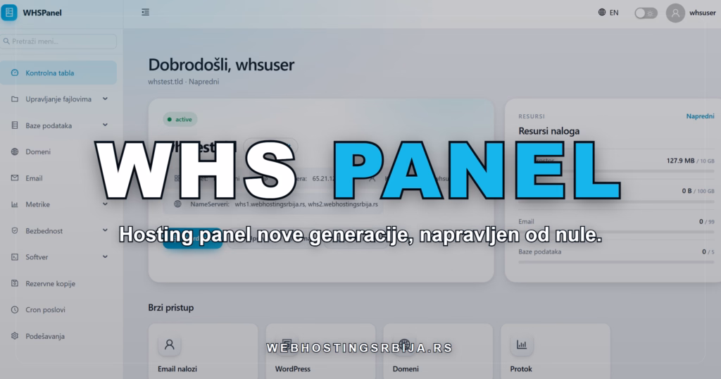 WHS panel, hosting panel nove generacije