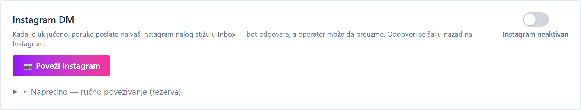 Povezivanje Instagram naloga