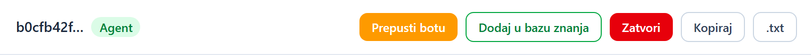 Traka dugmadi na vrhu razgovora